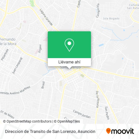 Mapa de Direccion de Transito de San Lorenzo