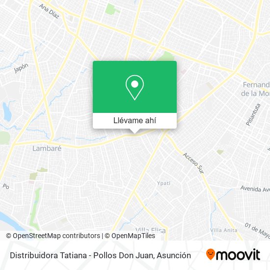 Mapa de Distribuidora Tatiana - Pollos Don Juan