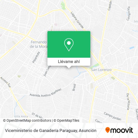Mapa de Viceministerio de Ganadería Paraguay