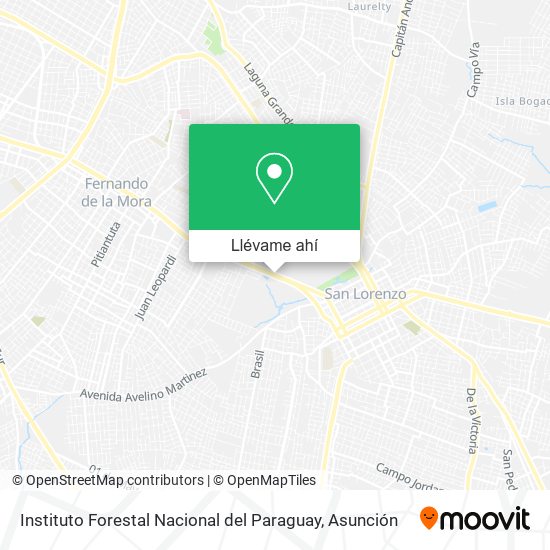 Mapa de Instituto Forestal Nacional del Paraguay