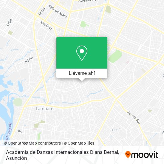 Mapa de Academia de Danzas Internacionales Diana Bernal