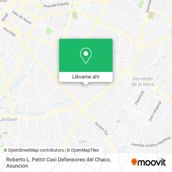 Mapa de Roberto L. Pettit Casi Defensores del Chaco