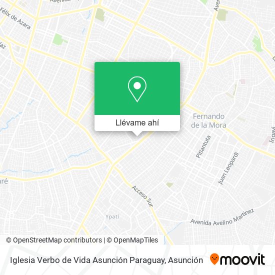 Mapa de Iglesia Verbo de Vida Asunción Paraguay