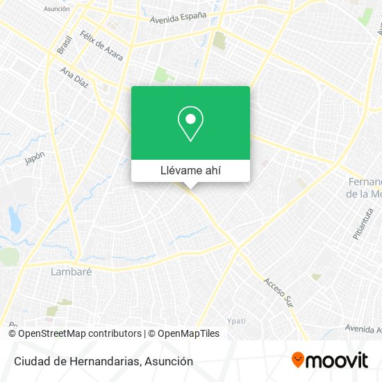 Mapa de Ciudad de Hernandarias