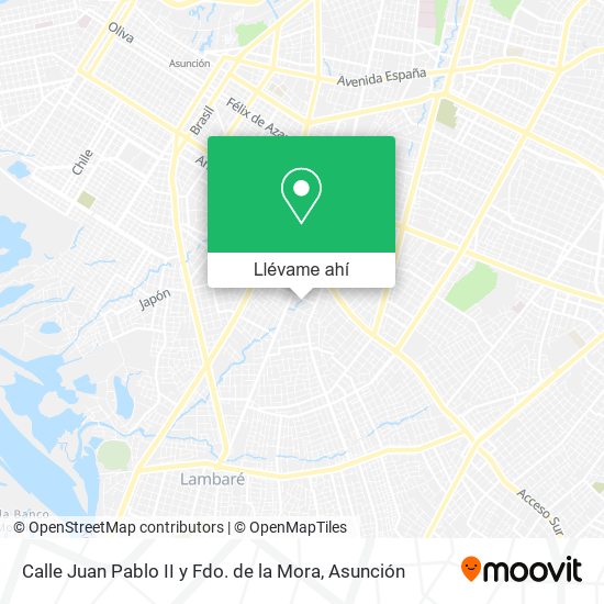 Mapa de Calle Juan Pablo II y Fdo. de la Mora