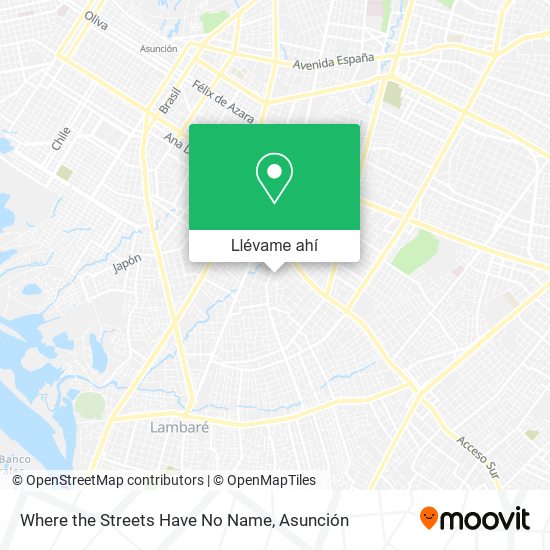 Mapa de Where the Streets Have No Name