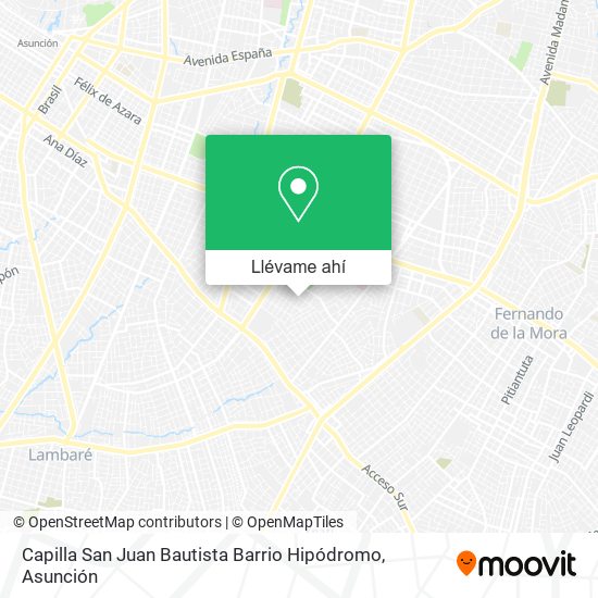 Mapa de Capilla San Juan Bautista Barrio Hipódromo