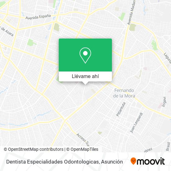 Mapa de Dentista Especialidades Odontologicas