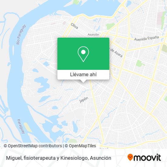 Mapa de Miguel, fisioterapeuta y Kinesiologo