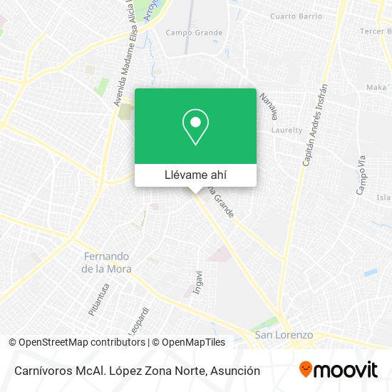 Mapa de Carnívoros McAl. López Zona Norte