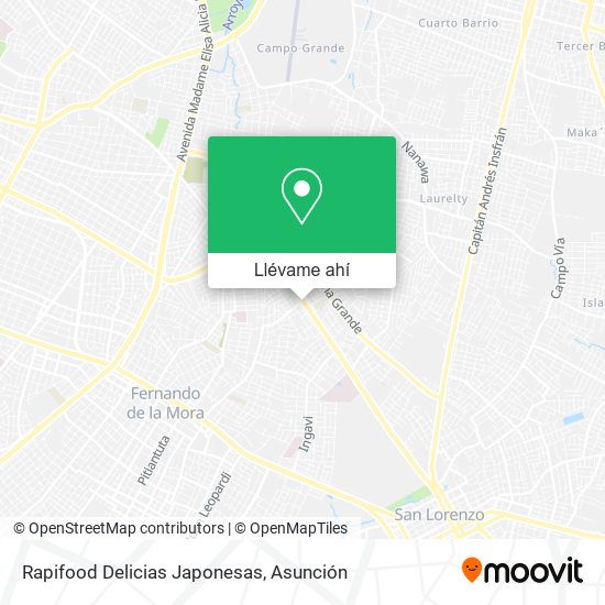 Mapa de Rapifood Delicias Japonesas