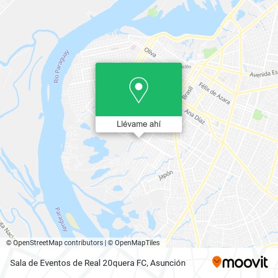 Mapa de Sala de Eventos de Real 20quera FC