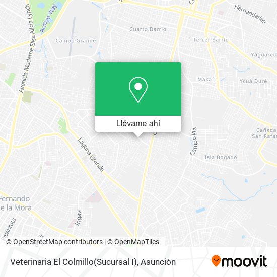 Mapa de Veterinaria El Colmillo(Sucursal I)