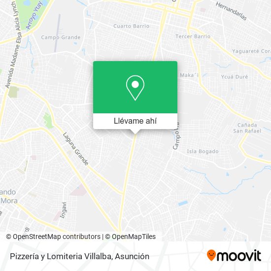 Mapa de Pizzería y Lomiteria Villalba