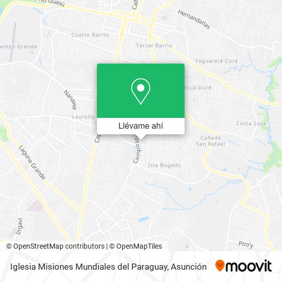 Mapa de Iglesia Misiones Mundiales del Paraguay