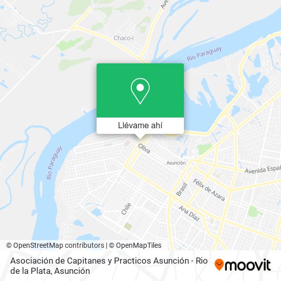 Mapa de Asociación de Capitanes y Practicos Asunción - Rio de la Plata