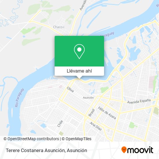 Mapa de Terere Costanera Asunción