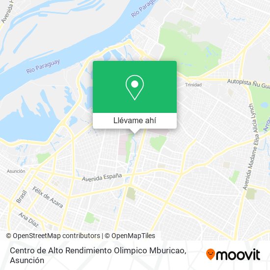 Mapa de Centro de Alto Rendimiento Olimpico Mburicao