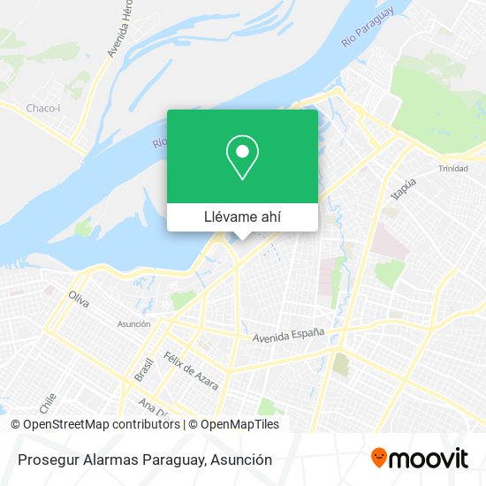 Mapa de Prosegur Alarmas Paraguay