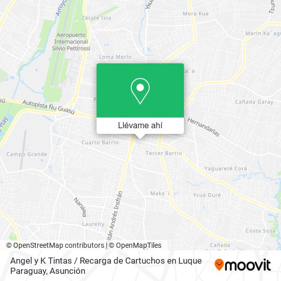 Mapa de Angel y K Tintas / Recarga de Cartuchos en Luque Paraguay
