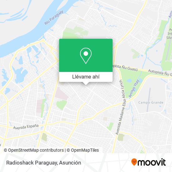 Mapa de Radioshack Paraguay