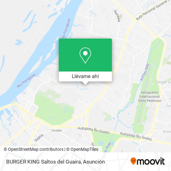 Mapa de BURGER KING Saltos del Guaira