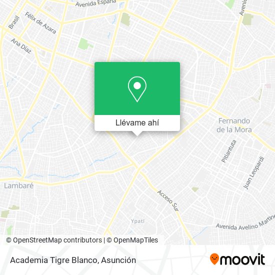Mapa de Academia Tigre Blanco