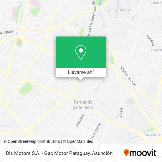 Mapa de Dls Motors S.A. - Gac Motor Paraguay