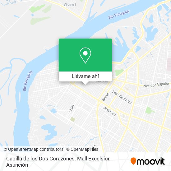 Mapa de Capilla de los Dos Corazones. Mall Excelsior