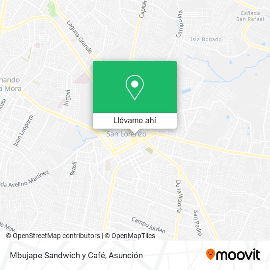 Mapa de Mbujape Sandwich y Café