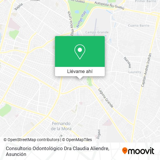 Mapa de Consultorio Odontológico Dra Claudia Aliendre