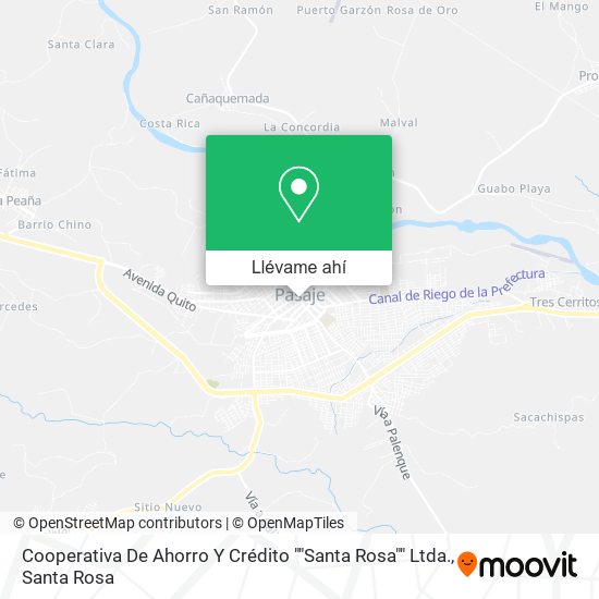 Mapa de Cooperativa De Ahorro Y Crédito ""Santa Rosa"" Ltda.