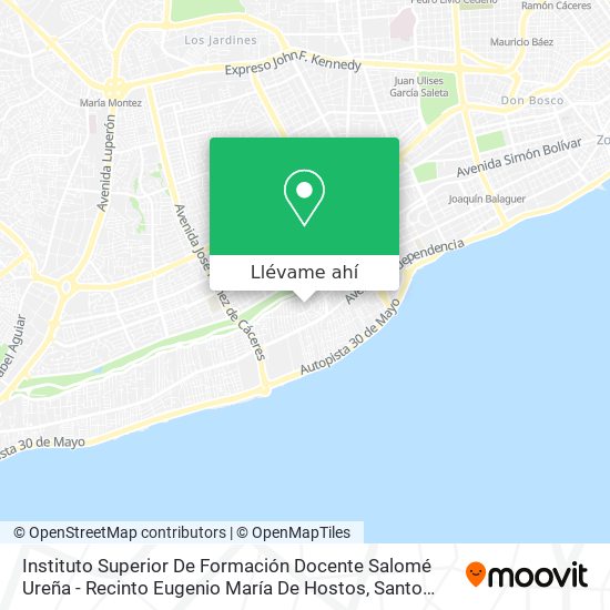 Mapa de Instituto Superior De Formación Docente Salomé Ureña - Recinto Eugenio María De Hostos