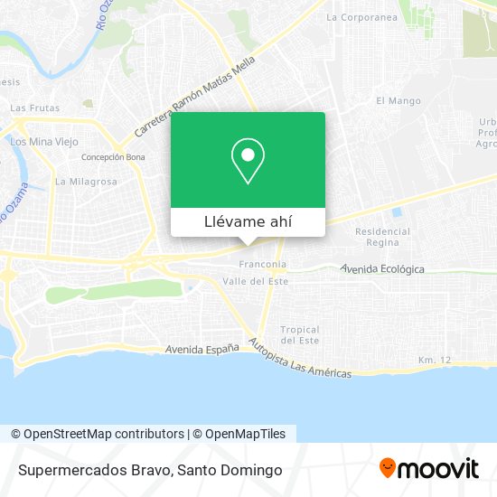 Mapa de Supermercados Bravo