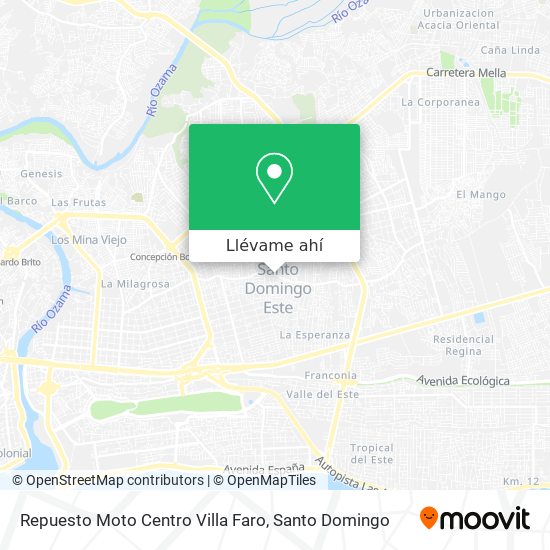 Mapa de Repuesto Moto Centro Villa Faro