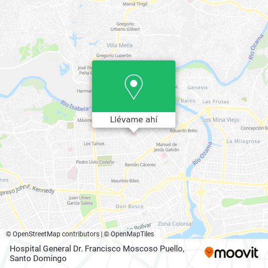 Mapa de Hospital General Dr. Francisco Moscoso Puello
