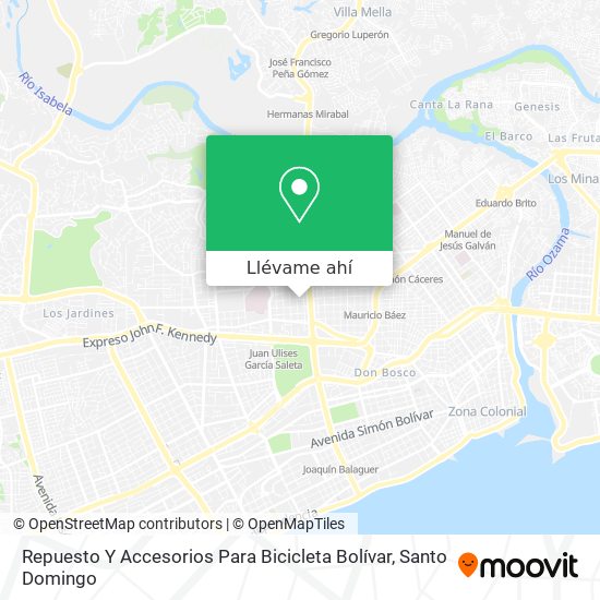 Mapa de Repuesto Y Accesorios Para Bicicleta Bolívar