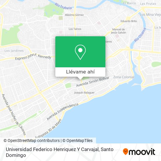 Mapa de Universidad Federico Henriquez Y Carvajal