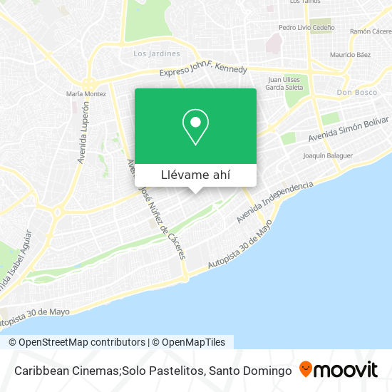 Mapa de Caribbean Cinemas;Solo Pastelitos