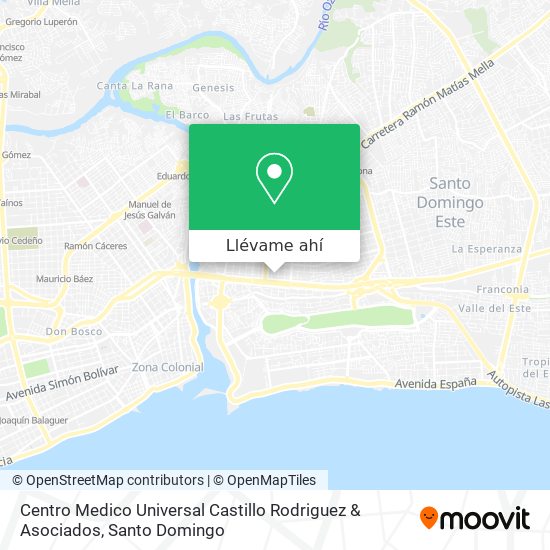 Mapa de Centro Medico Universal Castillo Rodriguez & Asociados