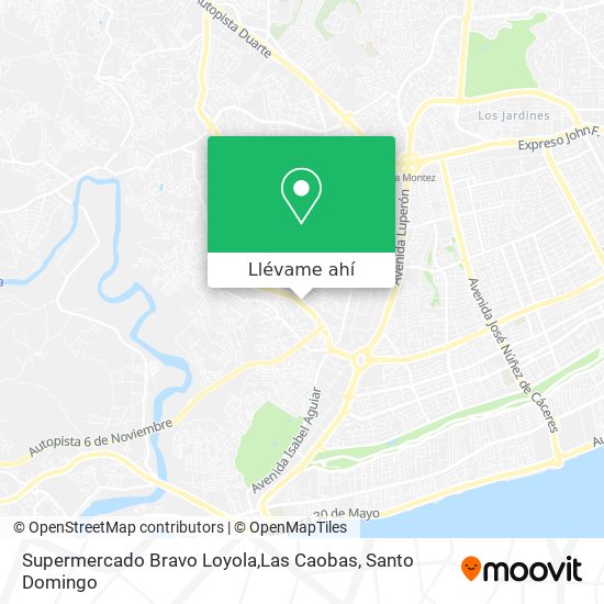 Mapa de Supermercado Bravo Loyola,Las Caobas