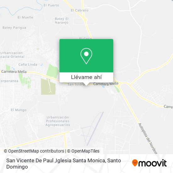 Mapa de San Vicente De Paul ,Iglesia Santa Monica