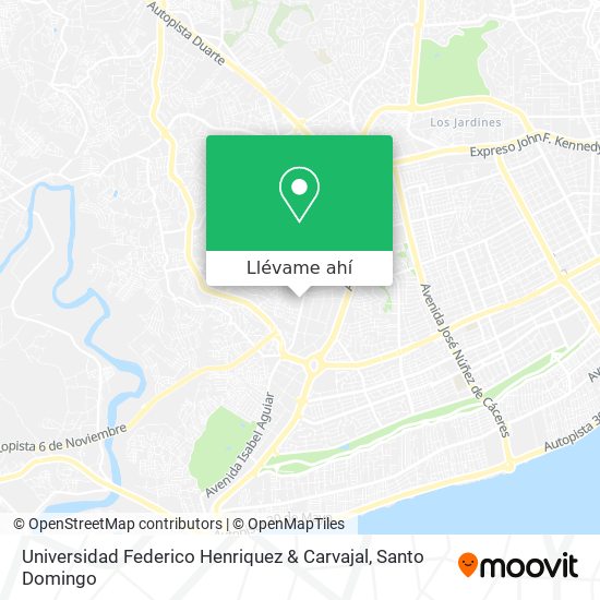 Mapa de Universidad Federico Henriquez & Carvajal