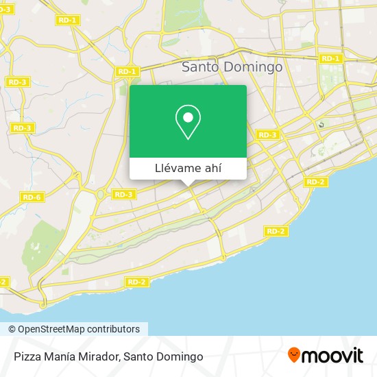 Mapa de Pizza Manía Mirador