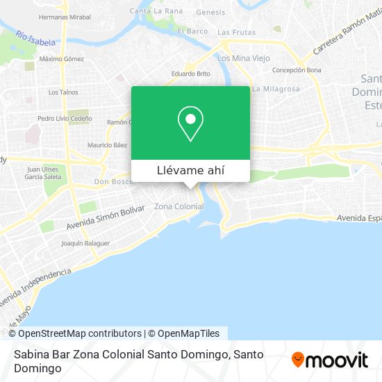 Mapa de Sabina Bar Zona Colonial Santo Domingo