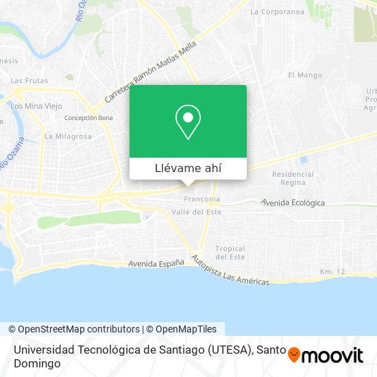 Mapa de Universidad Tecnológica de Santiago (UTESA)