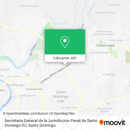 Mapa de Secretaria General de la Jurisdiccion Penal de Santo Domingo-PJ