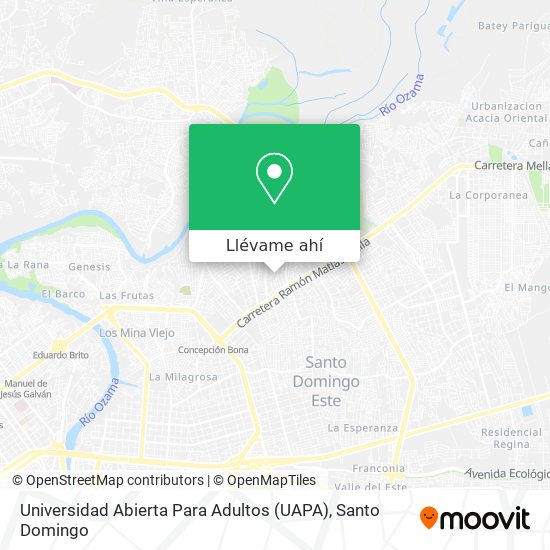 Mapa de Universidad Abierta Para Adultos (UAPA)