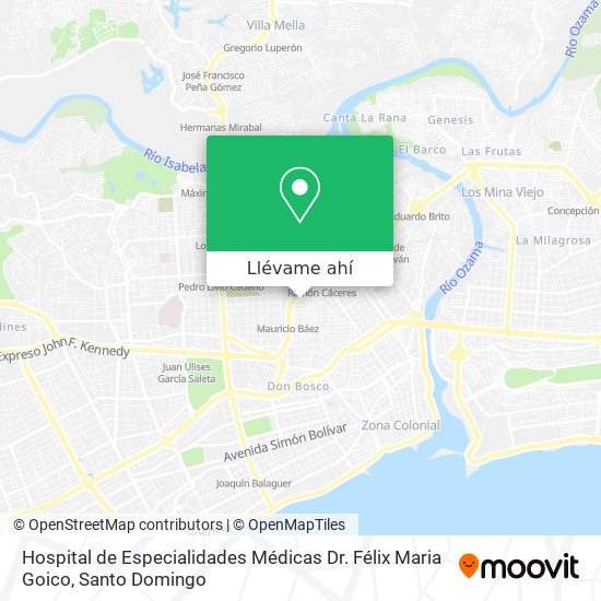 Mapa de Hospital de Especialidades Médicas Dr. Félix Maria Goico