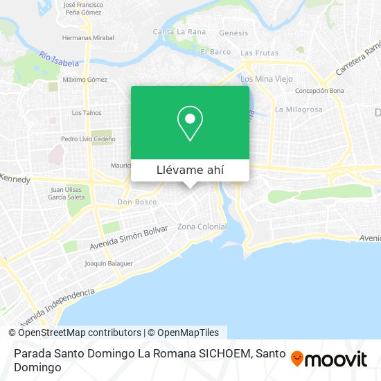 Mapa de Parada Santo Domingo La Romana SICHOEM